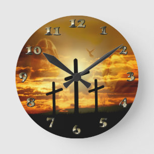 Horloge Ronde Jésus Christ Bienheureuse Vierge Marie Dove Calver