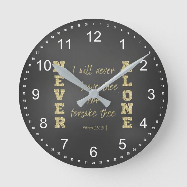 Horloge Ronde Jésus est avec toi toujours Bible Verse (Recto)