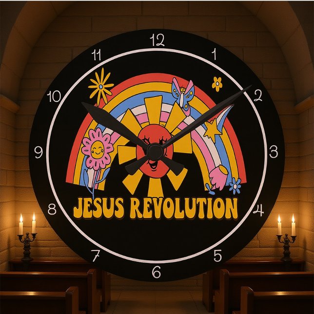 Horloge Ronde Jesus Revolution Graphic (Créateur téléchargé)