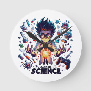 Horloge Ronde Jeu de concoction chimique, thème scientifique