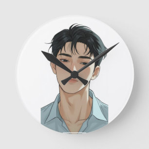 Horloge Ronde Jeune homme dans un doux