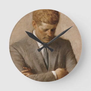 Horloge Ronde John F Kennedy Portrait officiel