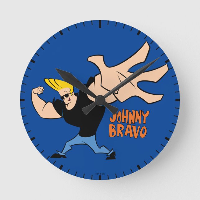 Horloge Ronde Johnny Bravo Pose Iconique (Recto)