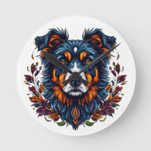 Horloge Ronde Joli Chien