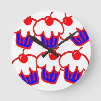 Horloge Ronde joli cupcake