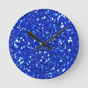 Horloge Ronde Joli Royal Blue Sparkly Faux Parties scintillant L
