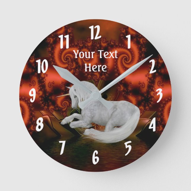 Horloge Ronde Jolie licorne blanche (Recto)