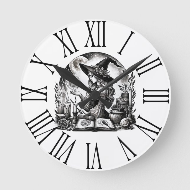 Horloge Ronde Jolie sorcière apothecaire Faites votre propre mag (Recto)