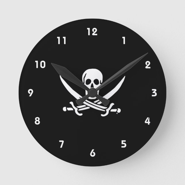 Horloge Ronde Jolly roger drapeau de pirate (Recto)