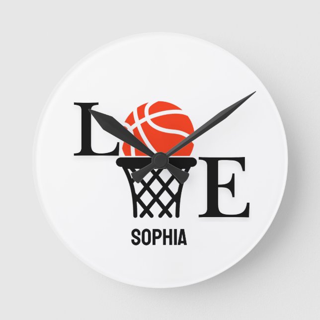 Horloge Ronde Joueuse de basket-ball, fille de basket-ball Anniv (Recto)