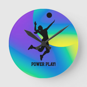 Horloge Ronde Joueuse de volley-ball de plage