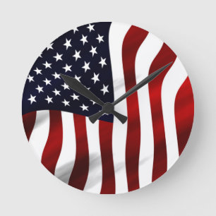 Horloge Ronde Jour de l'indépendance patriotique du drapeau amér