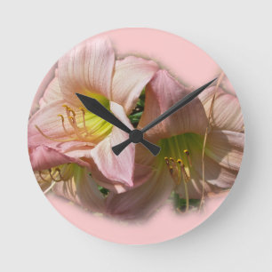 Horloge Ronde Jours roses
