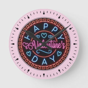 Horloge Ronde Joyeuse Saint-Valentin Cercle Design-67128