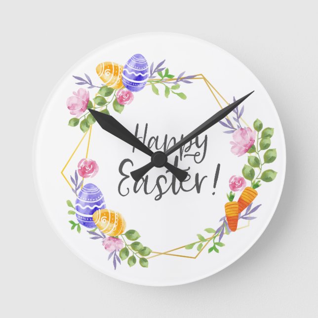 Horloge Ronde Joyeuses Pâques (Recto)