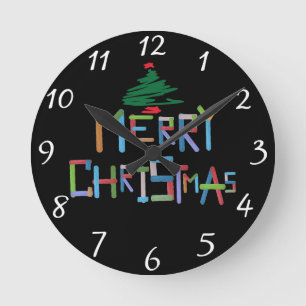 Horloge Ronde Joyeux Noël