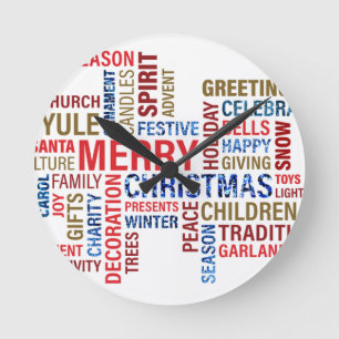 Horloge Ronde "Joyeux Noël"