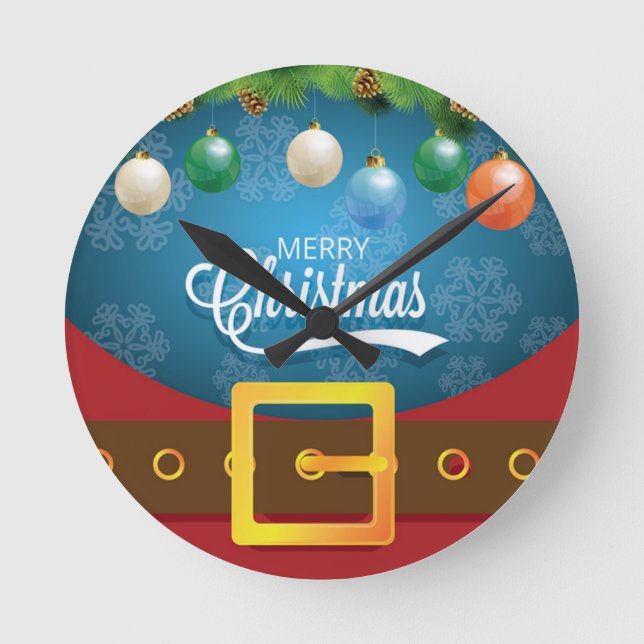 Horloge Ronde Joyeux Noël Père Noël (Recto)