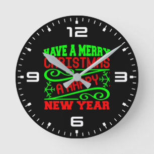 Horloge Ronde Joyeux Noël Un Joyeux Nouvel An-34635