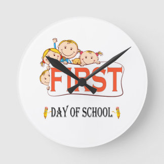 Horloge Ronde Joyeux premier jour d'école Retour à l'école bébé