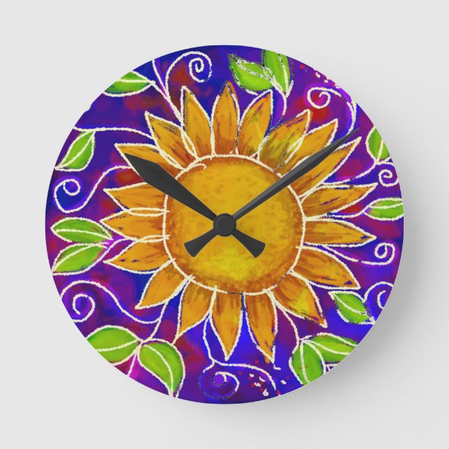 Horloge Ronde Joyeux tournesol (Recto)