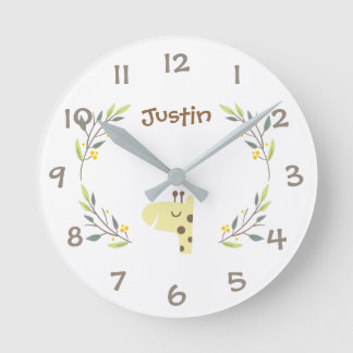 Horloge Ronde Jules Safari Animals Kids Nursery Wall Clock
