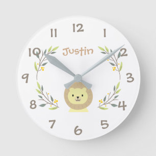 Horloge Ronde Jules Safari Animals Kids Nursery Wall Clock