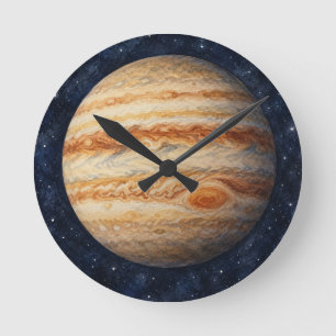 Horloge Ronde Jupiter aquarelle 