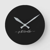 Juste respirer noir élégant script yoga grande hor