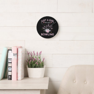 Horloge Ronde Juste Une Fille Qui Aime Le Bowling