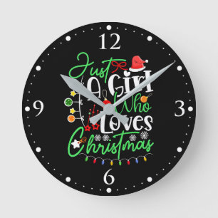 Horloge Ronde Juste Une Fille Qui Aime Noël