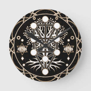 Horloge Ronde Kabbalah L'Arbre de la Vie La Géométrie Sacrée