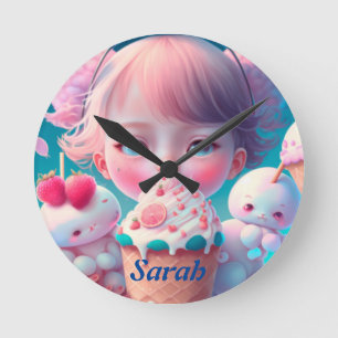 Horloge Ronde Kawaii 24h/24