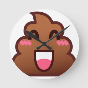 Horloge Ronde kawaii poop emojis