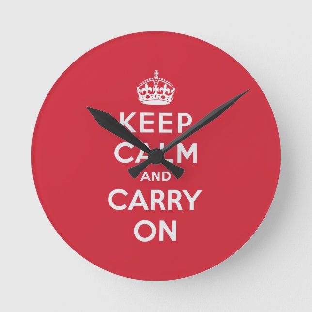 Horloge Ronde Keep Calm and Carry (Recto)