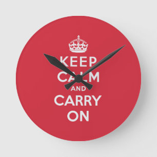 Horloge Ronde Keep Calm and Carry