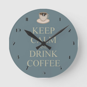 Horloge Ronde Keep calm et café