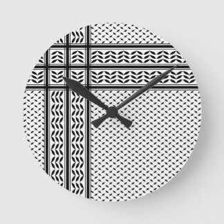 Horloge Ronde Keffiyeh Symbol of Palestine Resistance Pattern