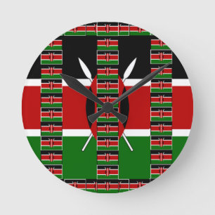 Horloge Ronde Kenya noir vert