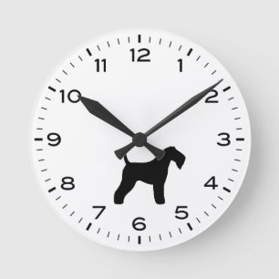 Horloge Ronde Kerry Blue Terrier Chien race Silhouette