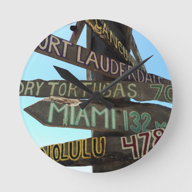 Horloge Ronde Key West Signs (Recto)