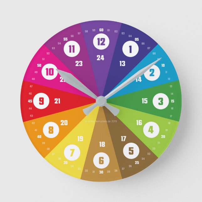Horloge Ronde Kinderzimmeruhr Lernuhr Lehruhr Klassenzimmer Wand (Recto)