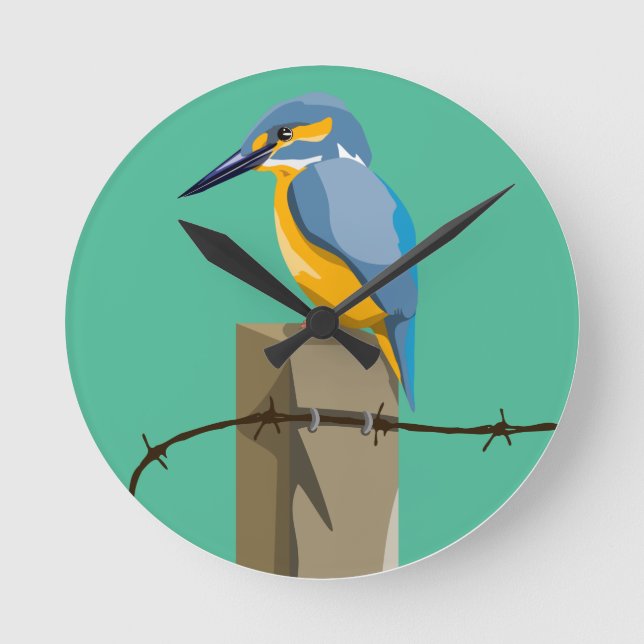 Horloge Ronde Kingfisher Kotare NZ (Recto)