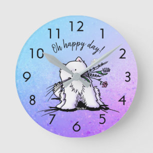 Horloge Ronde KiniArt Samoyed