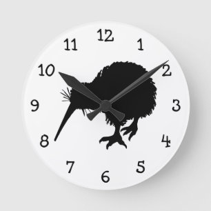 Horloge Ronde Kiwi Bird Silhouette