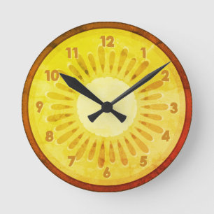 Horloge Ronde Kiwi Lemon Fruit