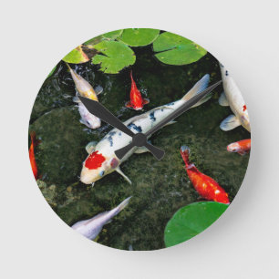 Horloge Ronde Koi Pond