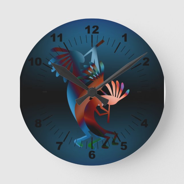 Horloge Ronde Kokopelli Blues Music 2 (Recto)