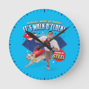 Horloge Ronde Krypto & Superman - C'est Walk O'Clock !