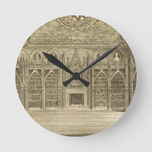 Horloge Ronde La bibliothèque, gravée par Godfrey, de